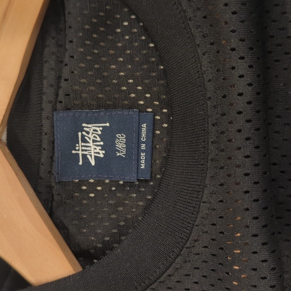Stussy World Tour Black Mesh Jersey Tee Shirt X Large - Picture 5 of 7